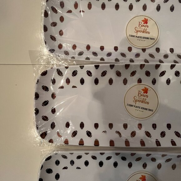 Football Plastic Serving Trays - 3 packs / 2 trays per pack (new/ps/x) - Picture 6 of 11